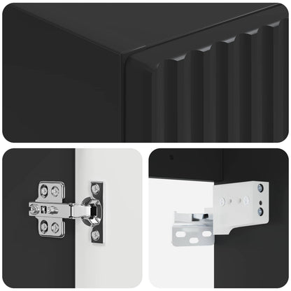 vidaXL Wall-mounted Bathroom Cabinet Black 33 x 34.5 x 60 cm