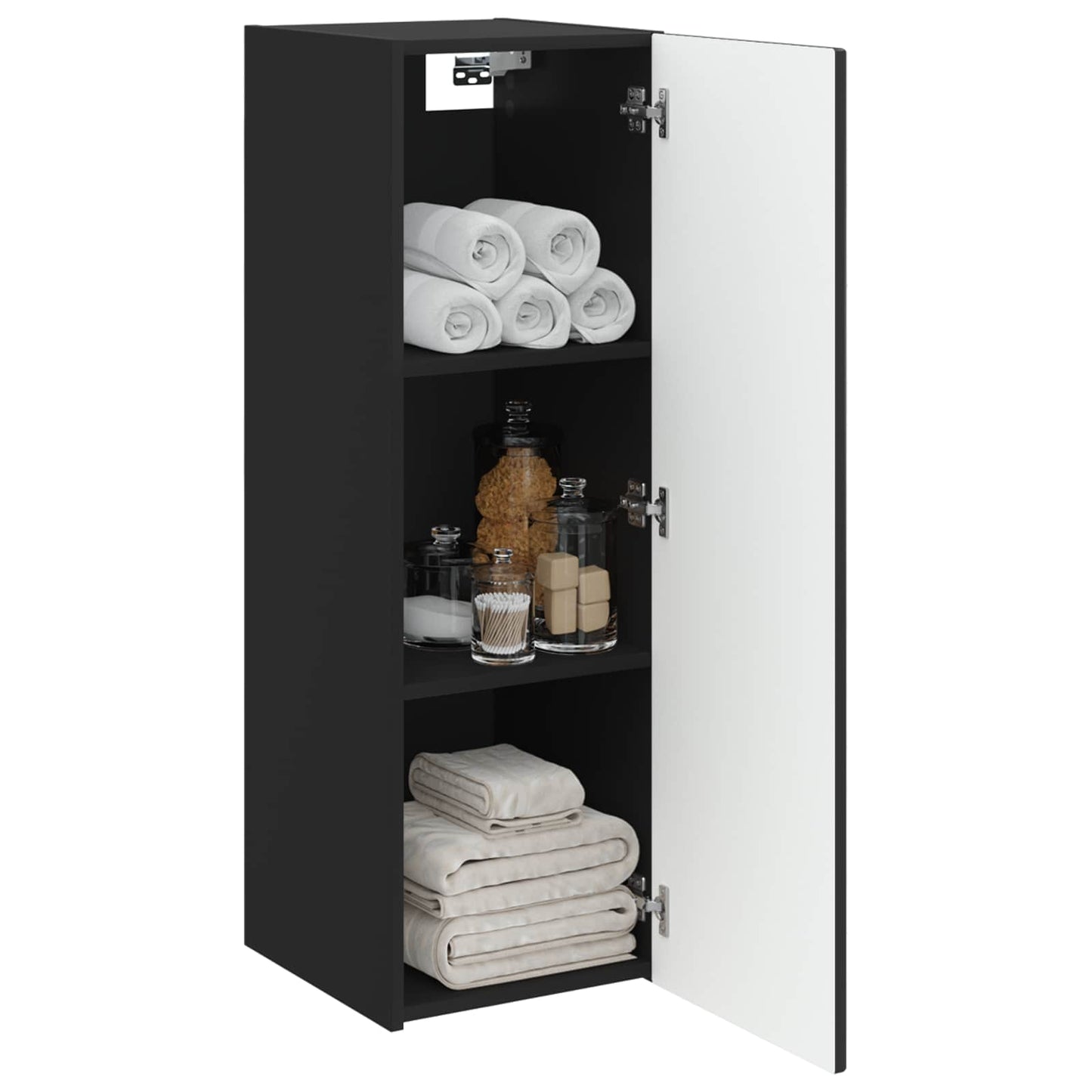vidaXL Wall-mounted Bathroom Cabinet Black 33 x 34.5 x 60 cm