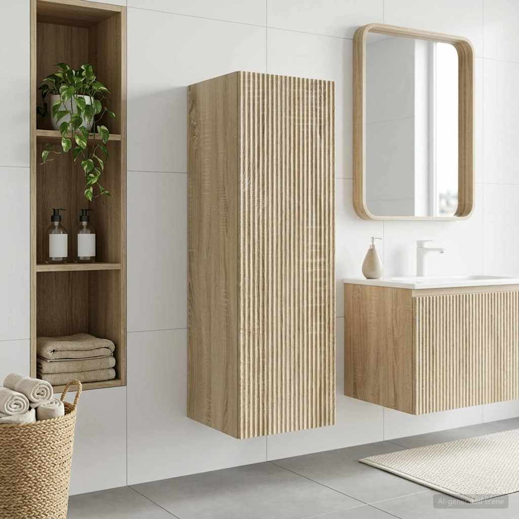 vidaXL Wall-mounted Bathroom Cabinet Sonoma Oak 33 x 34.5 x 60 cm