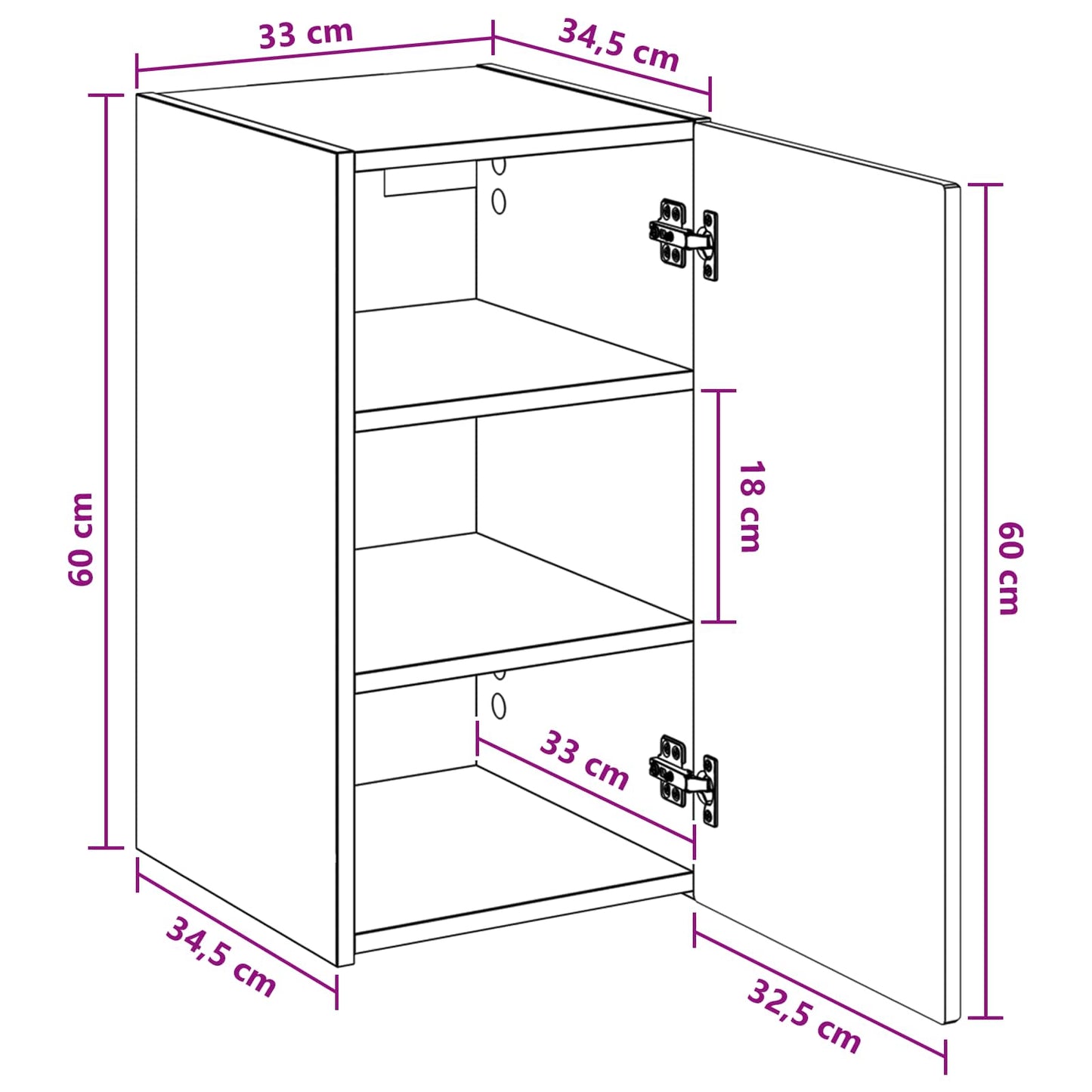 vidaXL Wall-mounted Bathroom Cabinet High Gloss White