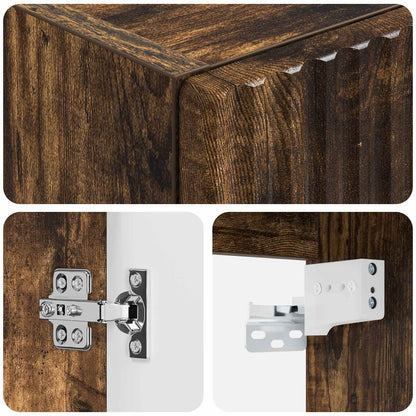 vidaXL Wall-mounted Bathroom Cabinet Smoked Oak 33 x 34.5 x 60 cm