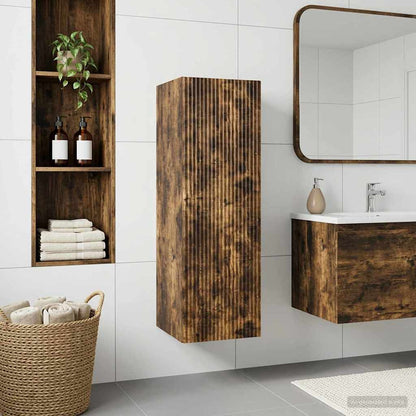 vidaXL Wall-mounted Bathroom Cabinet Smoked Oak 33 x 34.5 x 60 cm
