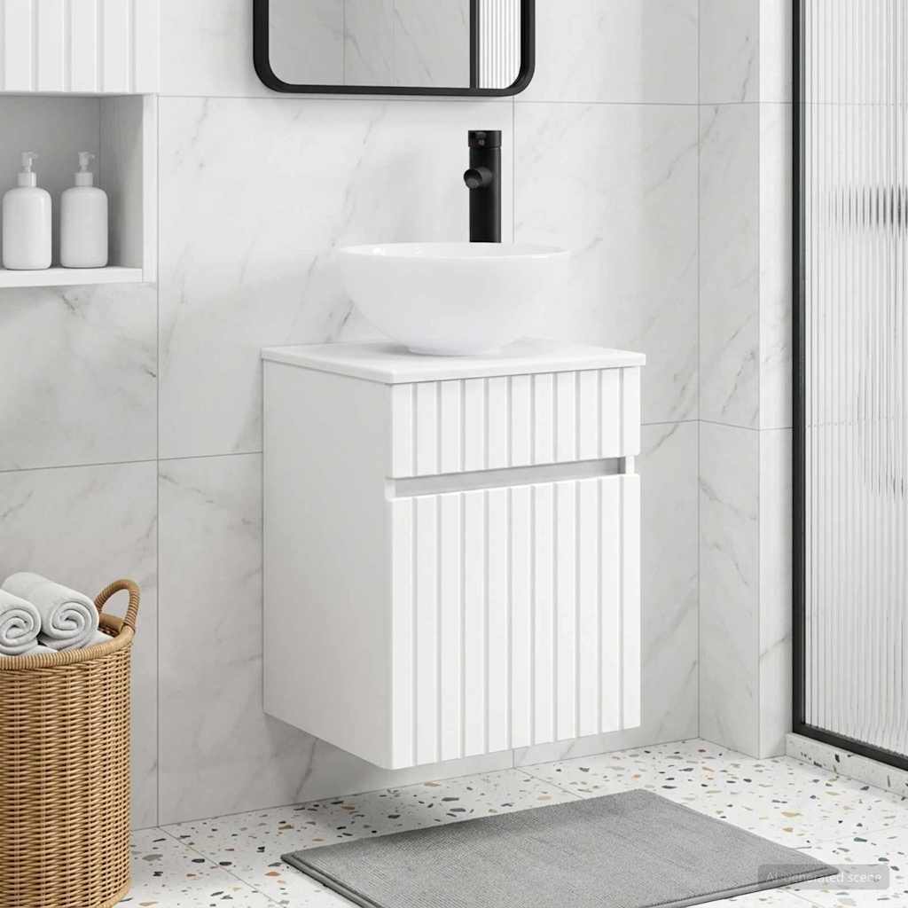 vidaXL Wall-mounted Sink Vanity White 39 x 35 x 63 cm Engineered Wood