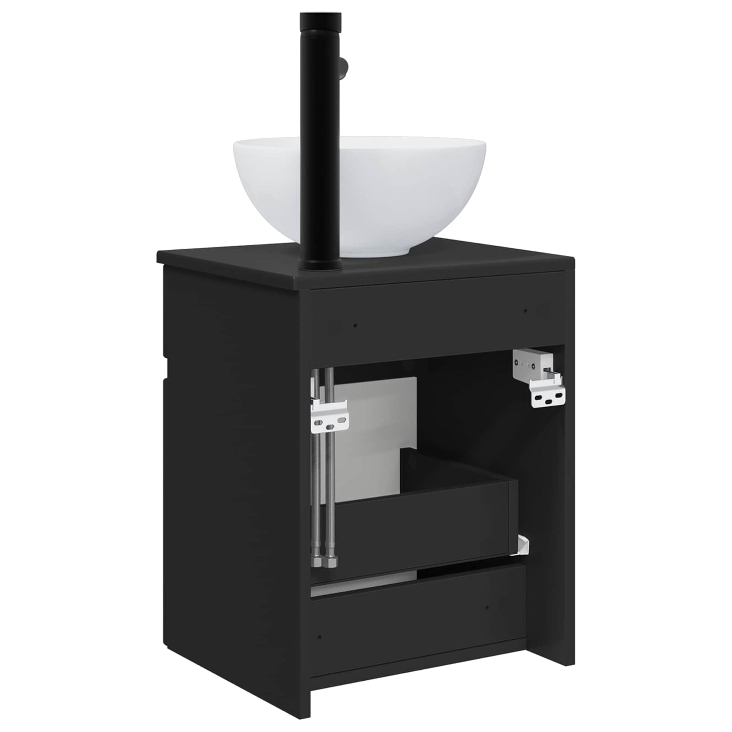 vidaXL Wall-mounted Sink Vanity Black 39 x 35 x 63 cm Engineered Wood