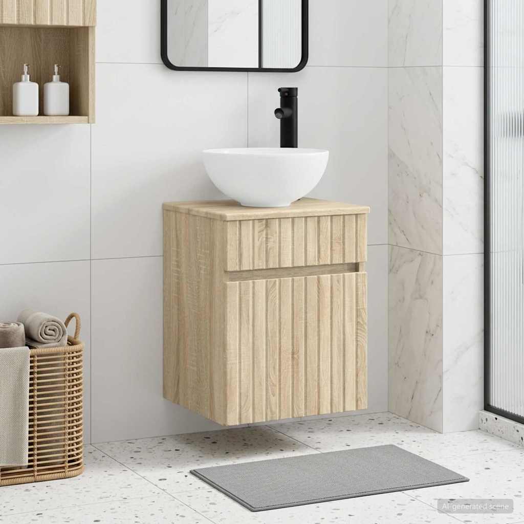 vidaXL Wall-mounted Sink Vanity Sonoma Oak 39 x 35 x 63 cm
