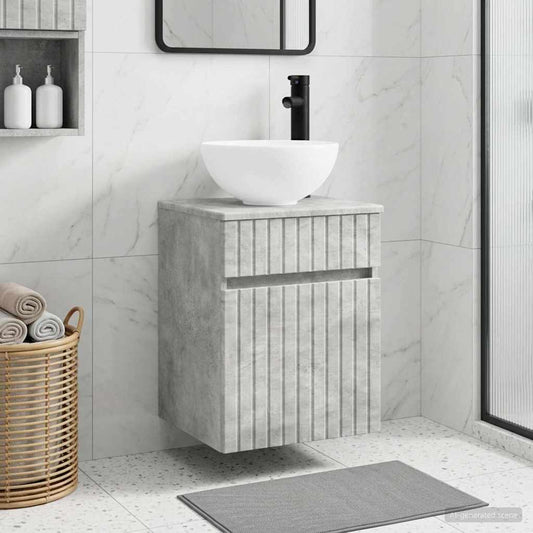 vidaXL Wall-mounted Sink Vanity Concrete Grey 39 x 35 x 63 cm