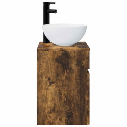 vidaXL Wall-mounted Sink Vanity Smoked Oak 39 x 35 x 63 cm