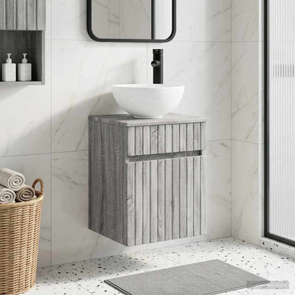 vidaXL Wall-mounted Sink Vanity Grey Sonoma 39 x 35 x 63 cm