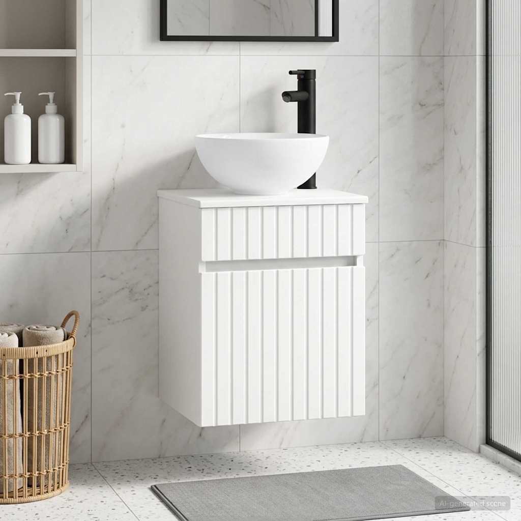 vidaXL Wall-mounted Sink Vanity White 39 x 41 x 64.5 cm