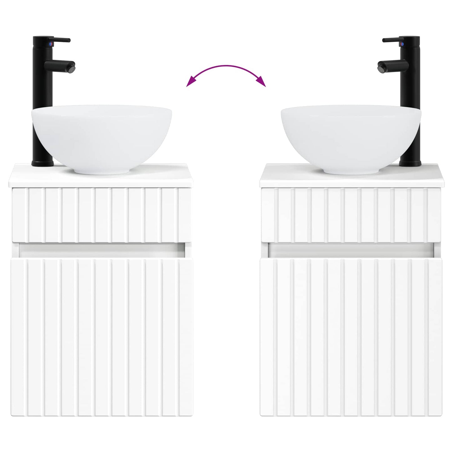 vidaXL Wall-mounted Sink Vanity White 39 x 41 x 64.5 cm