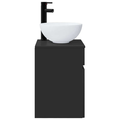 vidaXL Wall-mounted Sink Vanity Black 39 x 41 x 64.5 cm