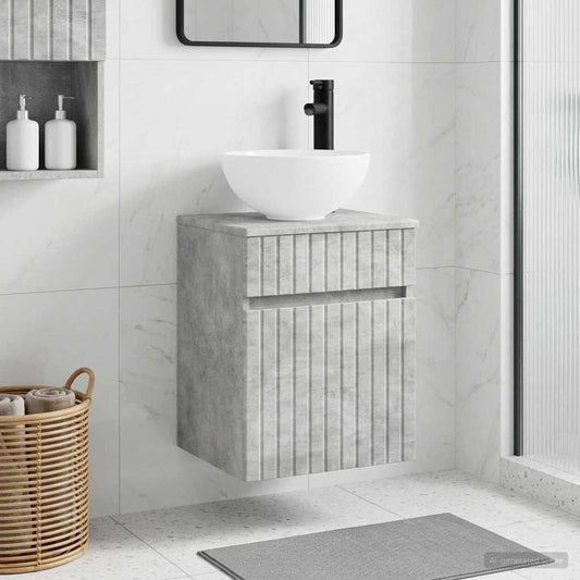 vidaXL Wall-mounted Sink Vanity Concrete Grey 39 x 41 x 64.5 cm