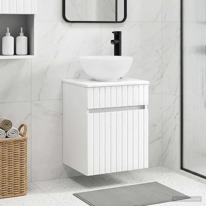 vidaXL Wall-mounted Sink Vanity High Gloss White 39 x 41 x 64.5 cm