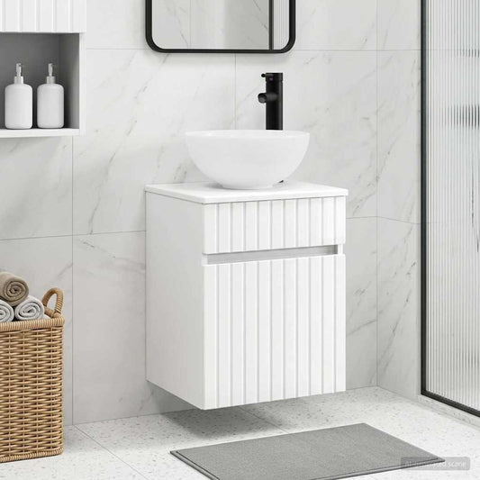 vidaXL Wall-mounted Sink Vanity High Gloss White 39 x 41 x 64.5 cm