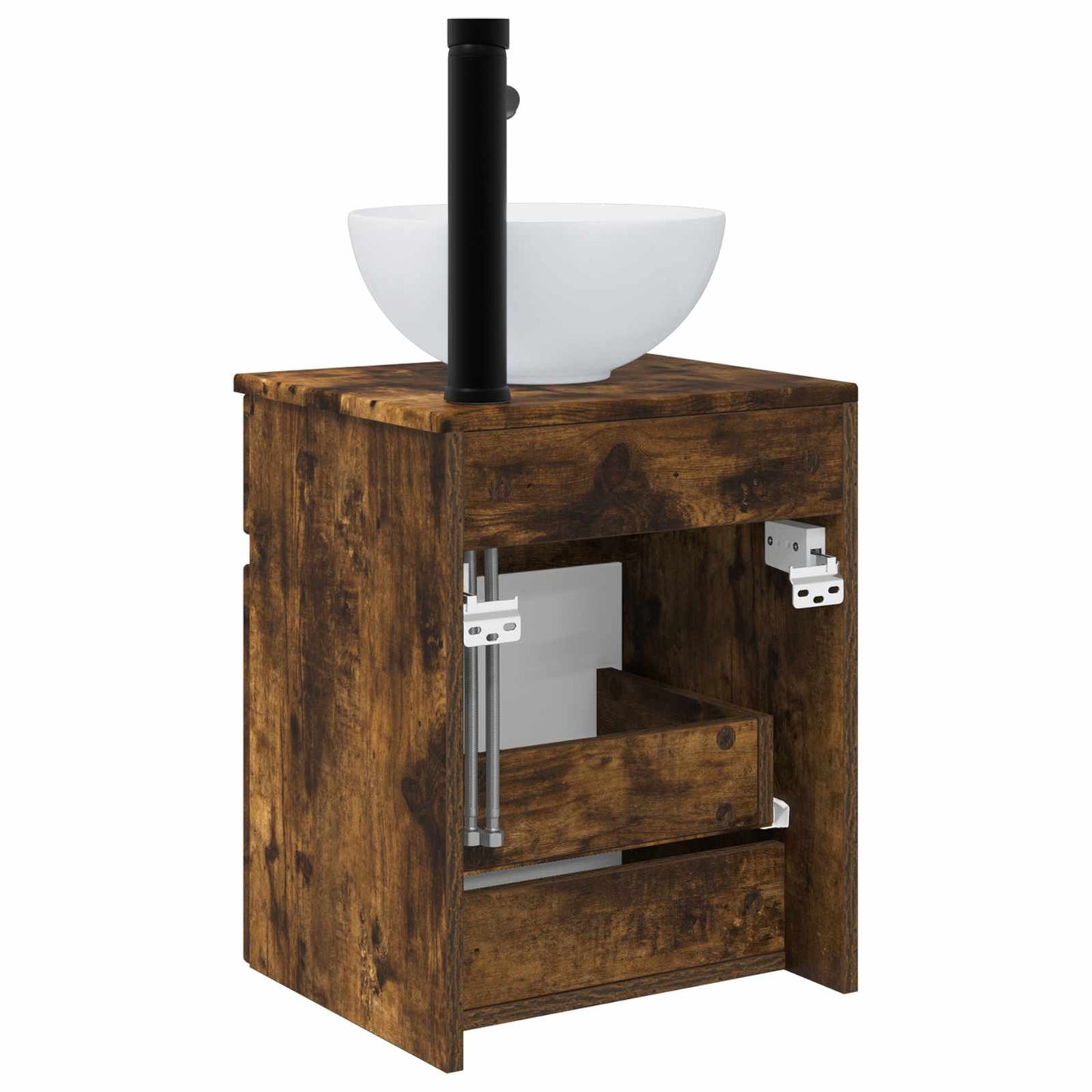 vidaXL Wall-mounted Sink Vanity Smoked Oak 39 x 41 x 64.5 cm