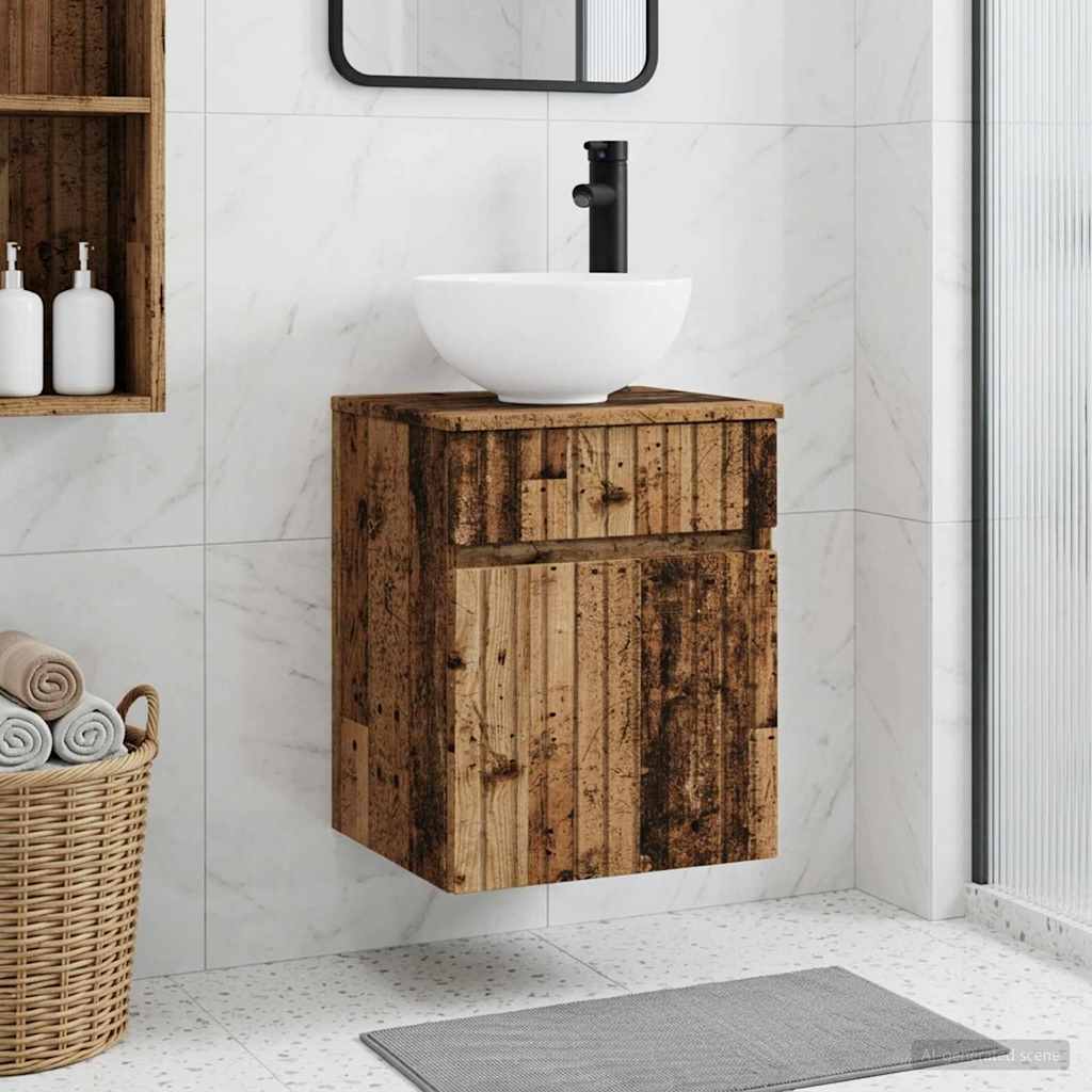 vidaXL Wall-mounted Sink Vanity Old Wood 39 x 41 x 64.5 cm