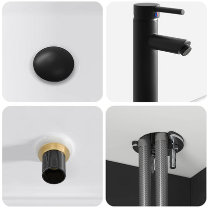 vidaXL Wall-mounted Sink Vanity Black 49 x 41 x 63 cm Engineered Wood