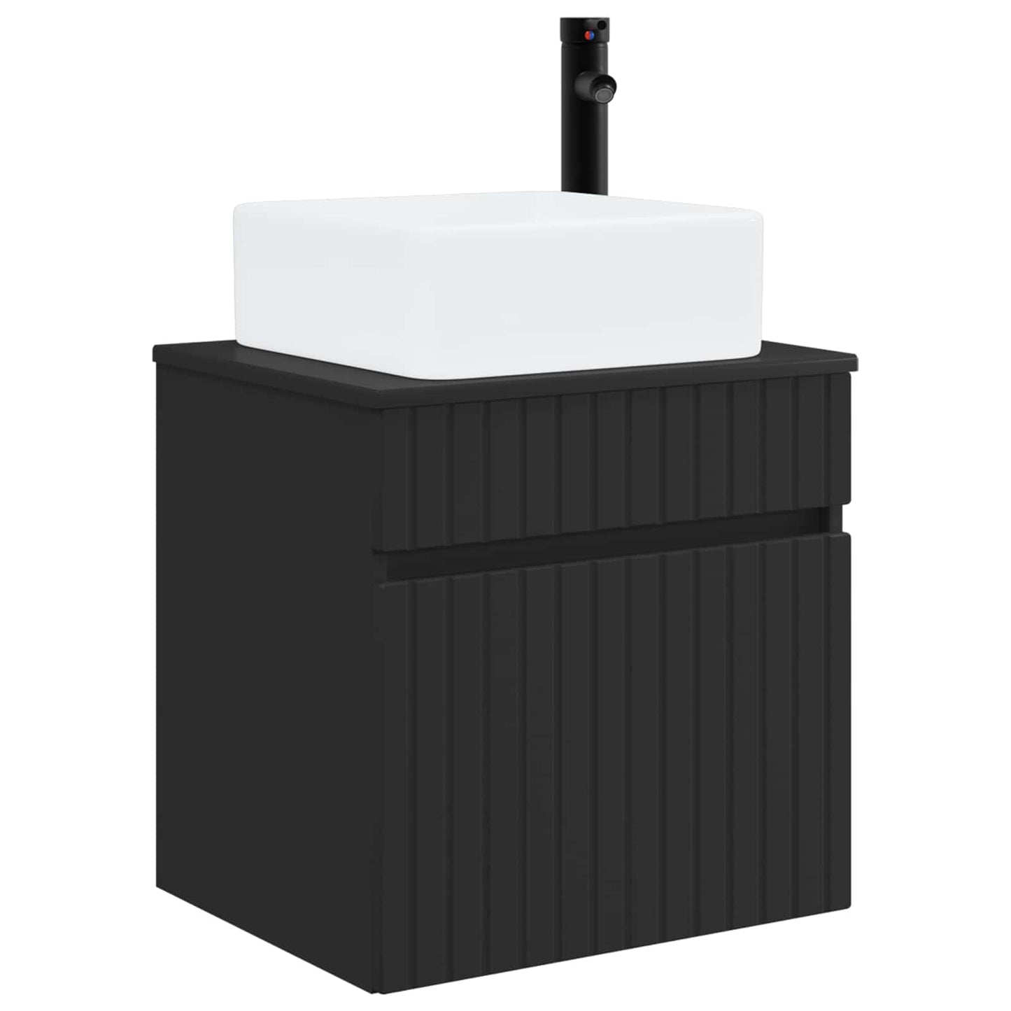 vidaXL Wall-mounted Sink Vanity Black 49 x 41 x 63 cm Engineered Wood