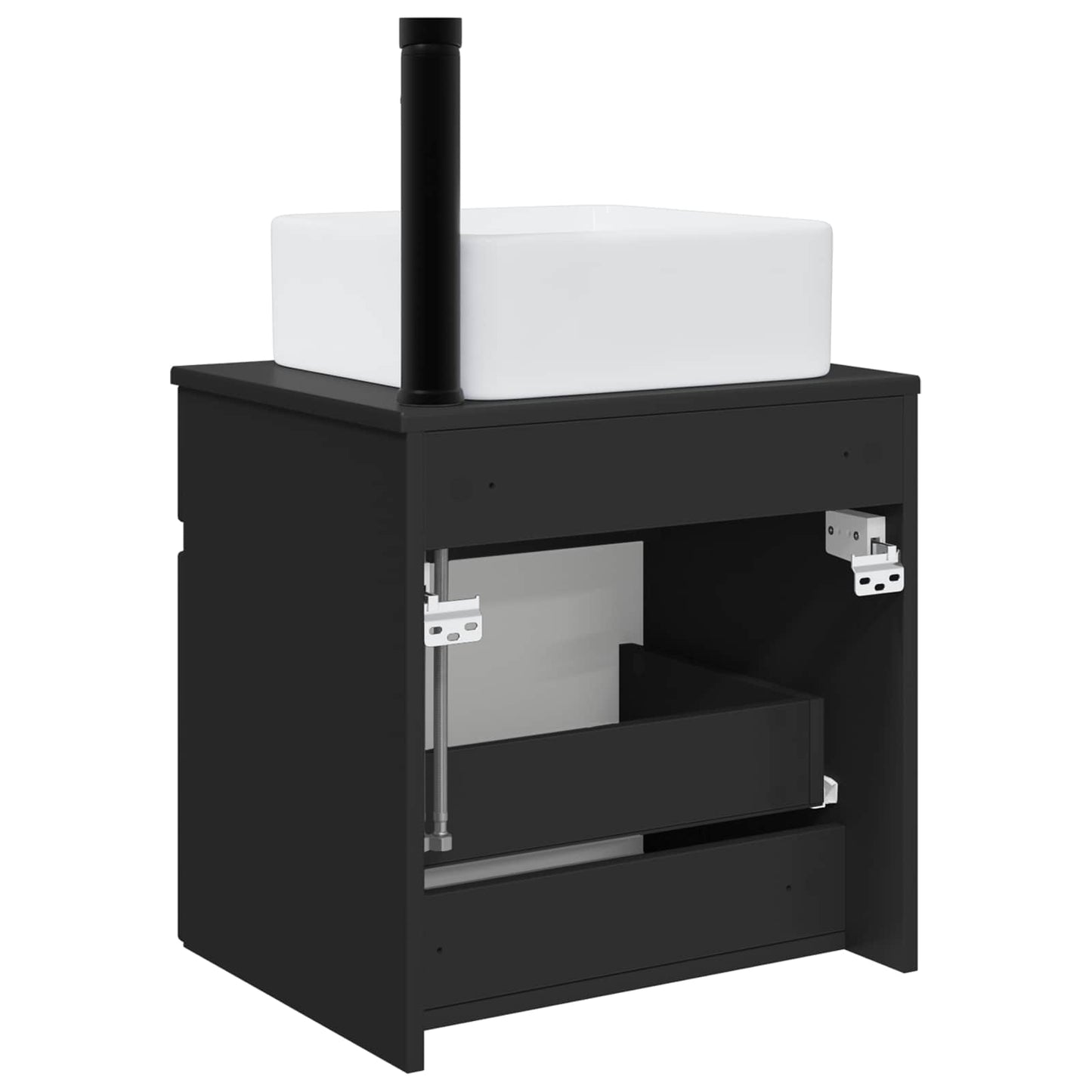 vidaXL Wall-mounted Sink Vanity Black 49 x 41 x 63 cm Engineered Wood