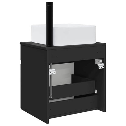 vidaXL Wall-mounted Sink Vanity Black 49 x 41 x 63 cm Engineered Wood