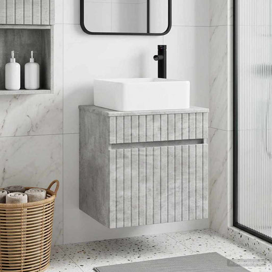 vidaXL Wall-mounted Sink Vanity Concrete Grey 49 x 41 x 63 cm