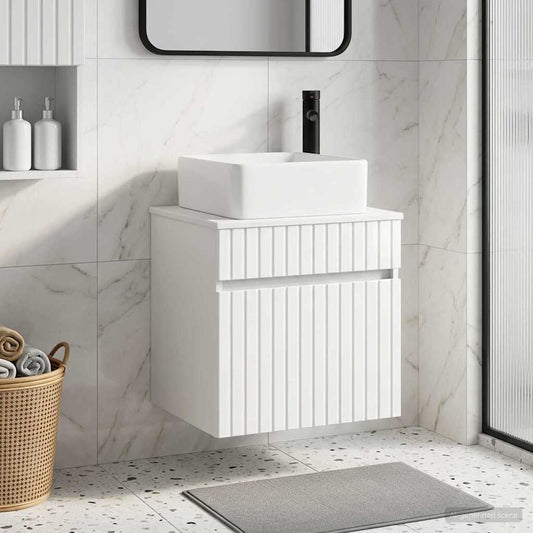 vidaXL Wall-mounted Sink Vanity High Gloss White 49 x 41 x 63 cm