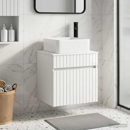 vidaXL Wall-mounted Sink Vanity High Gloss White 49 x 41 x 63 cm