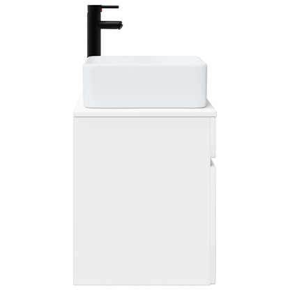 vidaXL Wall-mounted Sink Vanity High Gloss White 49 x 41 x 63 cm