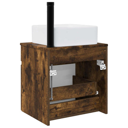 vidaXL Wall-mounted Sink Vanity Smoked Oak 49 x 41 x 63 cm