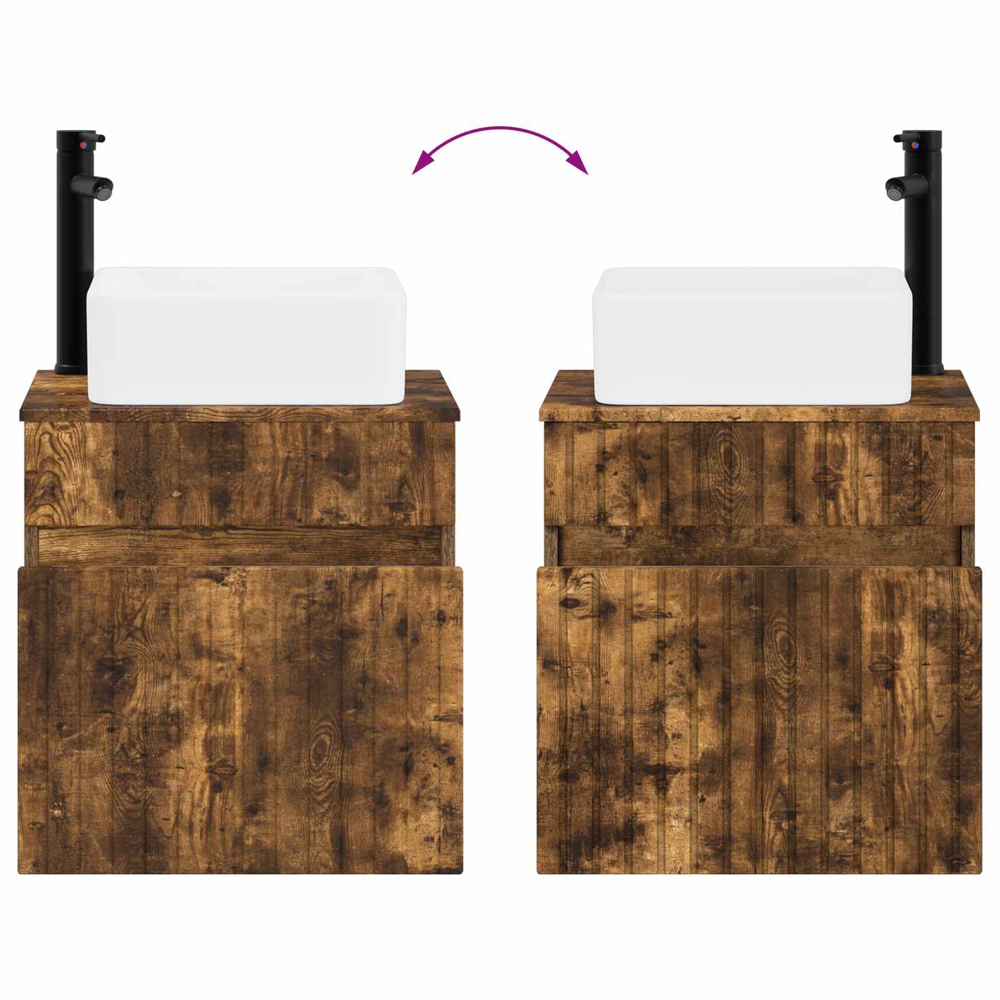 vidaXL Wall-mounted Sink Vanity Smoked Oak 49 x 41 x 63 cm