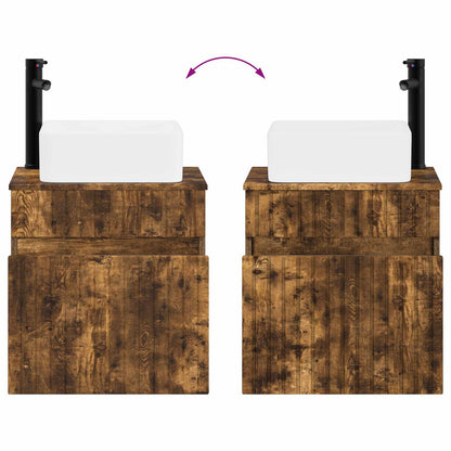 vidaXL Wall-mounted Sink Vanity Smoked Oak 49 x 41 x 63 cm
