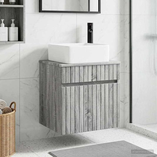 vidaXL Wall-mounted Sink Vanity Grey Sonoma 49 x 41 x 63 cm