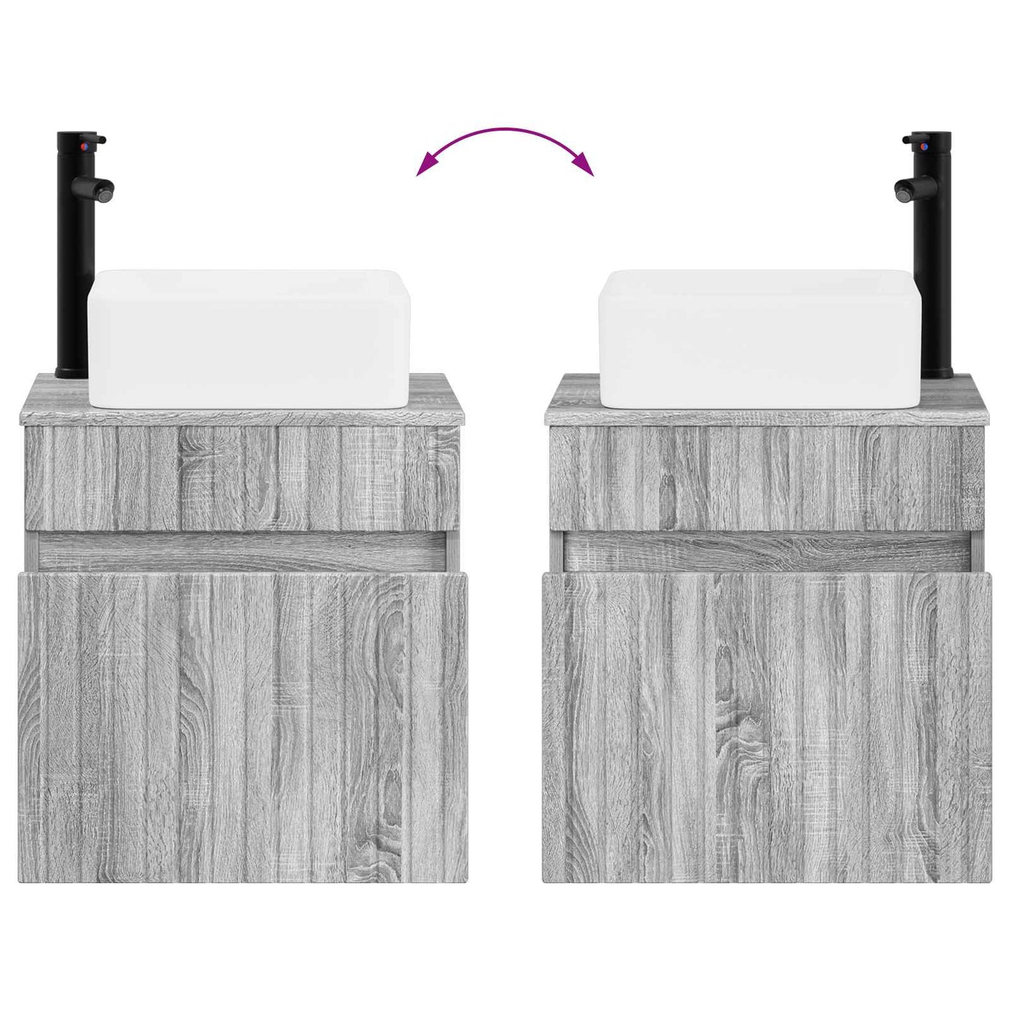 vidaXL Wall-mounted Sink Vanity Grey Sonoma 49 x 41 x 63 cm