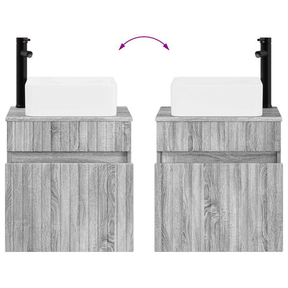 vidaXL Wall-mounted Sink Vanity Grey Sonoma 49 x 41 x 63 cm