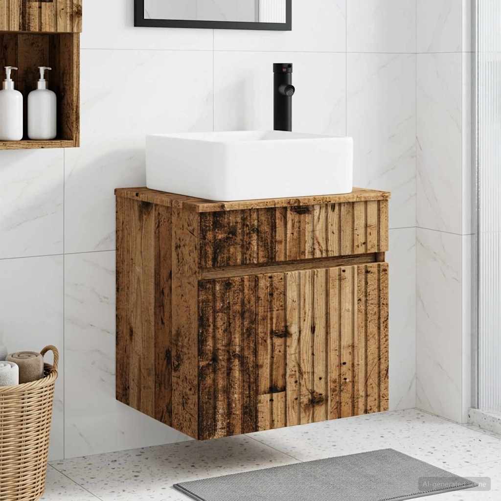 vidaXL Wall-mounted Sink Vanity Old Wood 49 x 41 x 63 cm