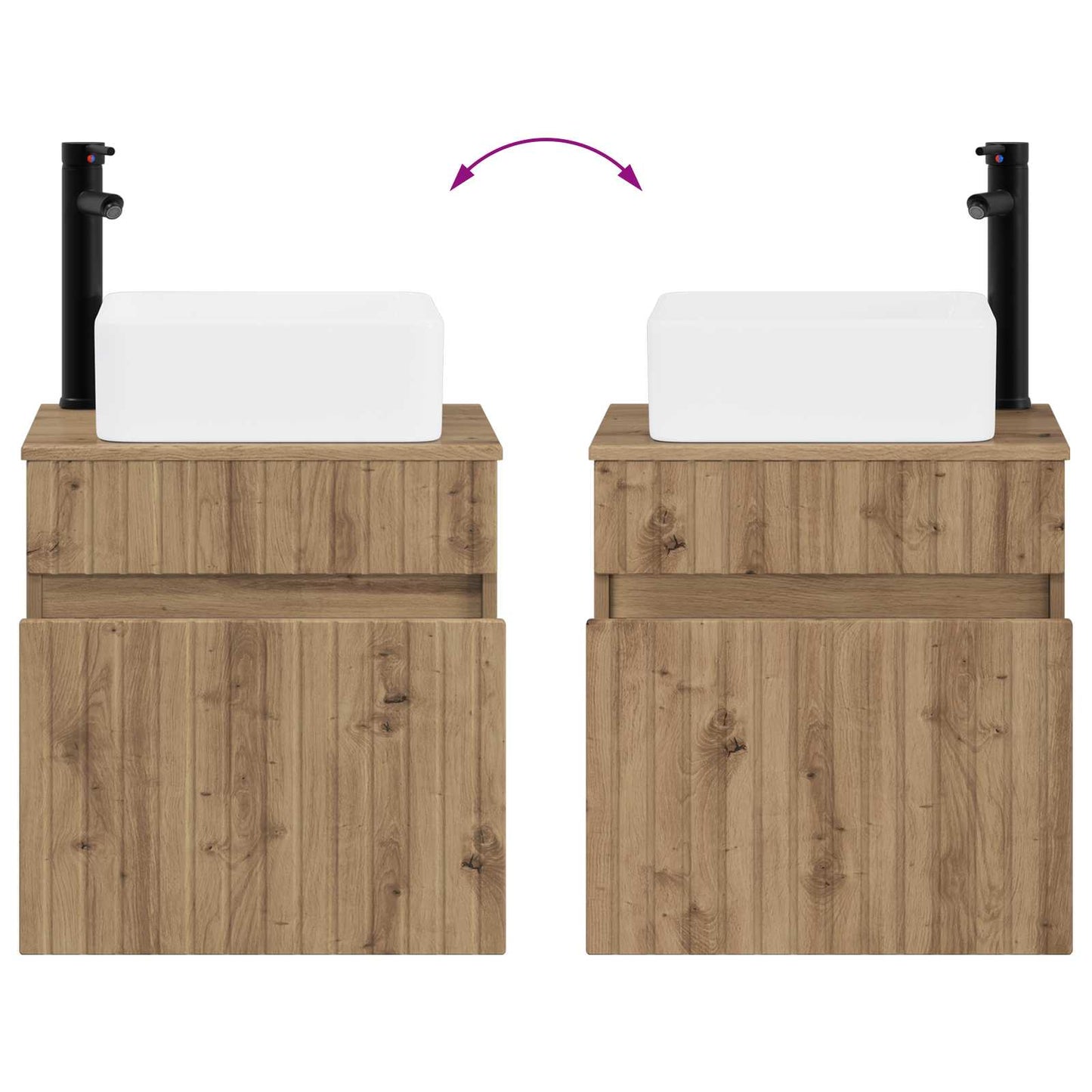 vidaXL Wall-mounted Sink Vanity Artisan Oak 49 x 41 x 63 cm