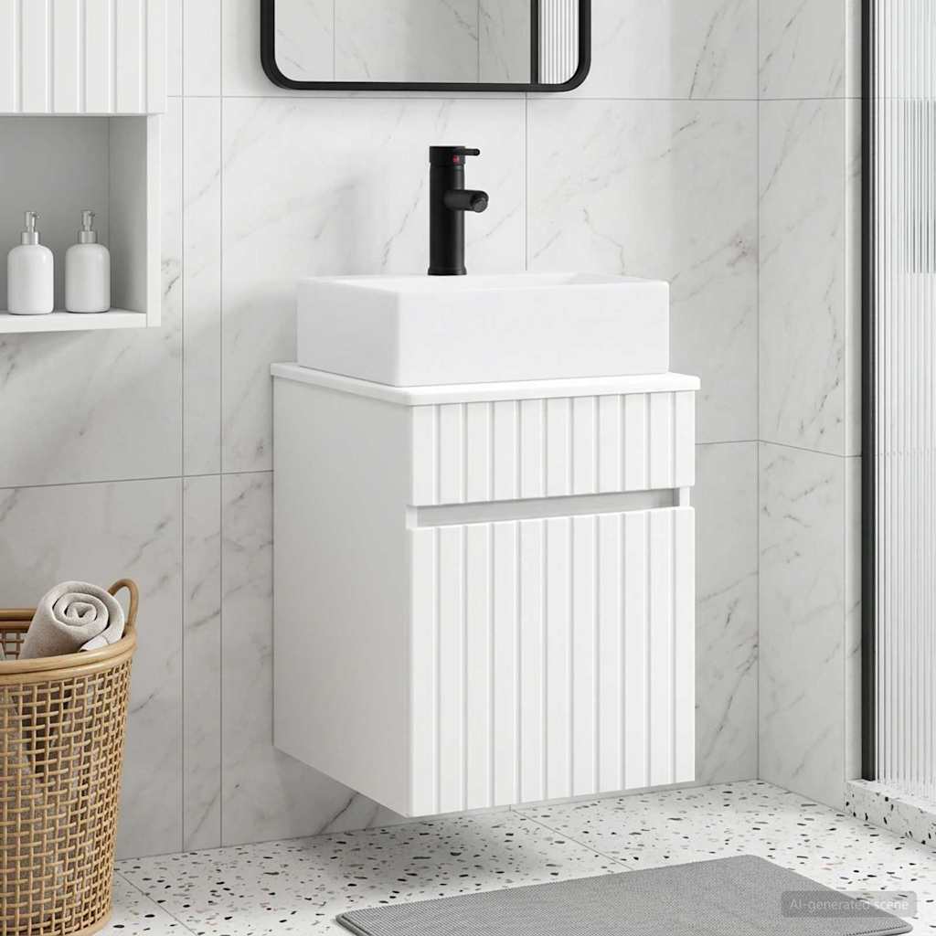 vidaXL Wall-mounted Sink Vanity White 39 x 41 x 62.5 cm