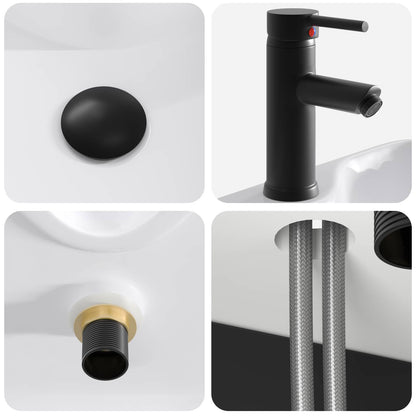 vidaXL Wall-mounted Sink Vanity Black 39 x 41 x 62.5 cm