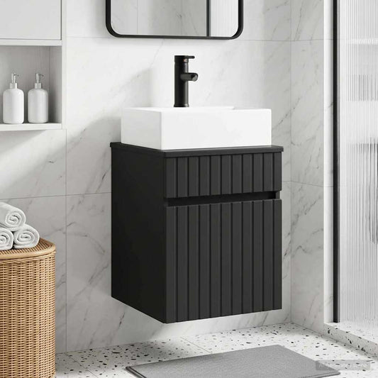 vidaXL Wall-mounted Sink Vanity Black 39 x 41 x 62.5 cm