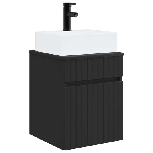 vidaXL Wall-mounted Sink Vanity Black 39 x 41 x 62.5 cm