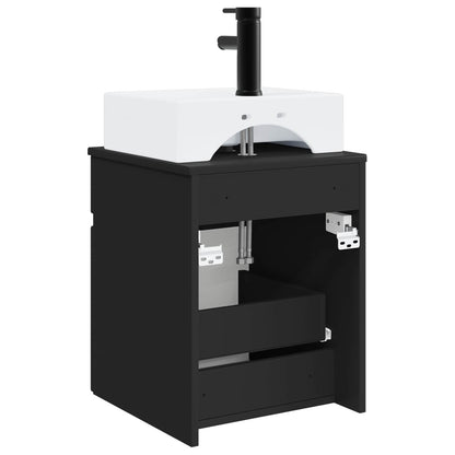 vidaXL Wall-mounted Sink Vanity Black 39 x 41 x 62.5 cm