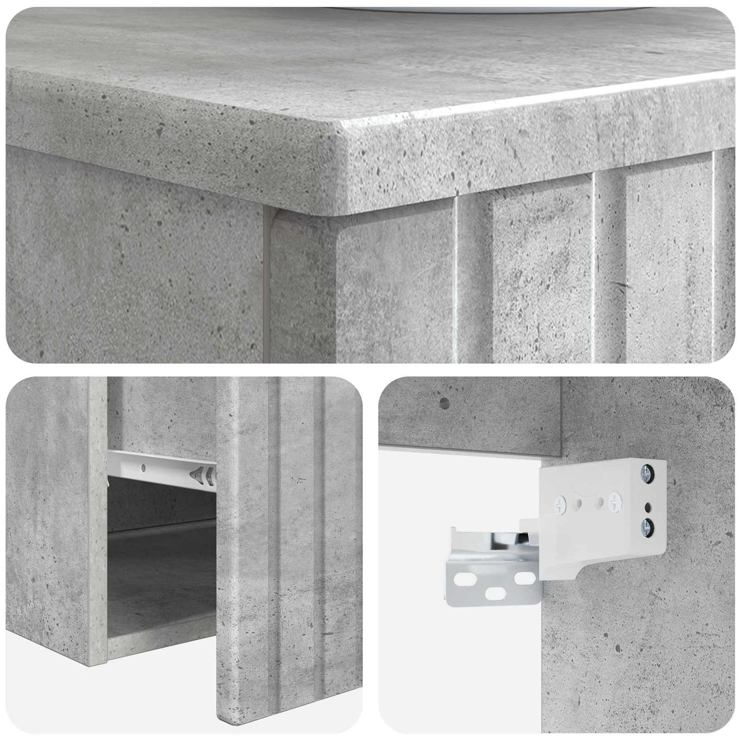 vidaXL Wall-mounted Sink Vanity Concrete Grey 39 x 41 x 62.5 cm