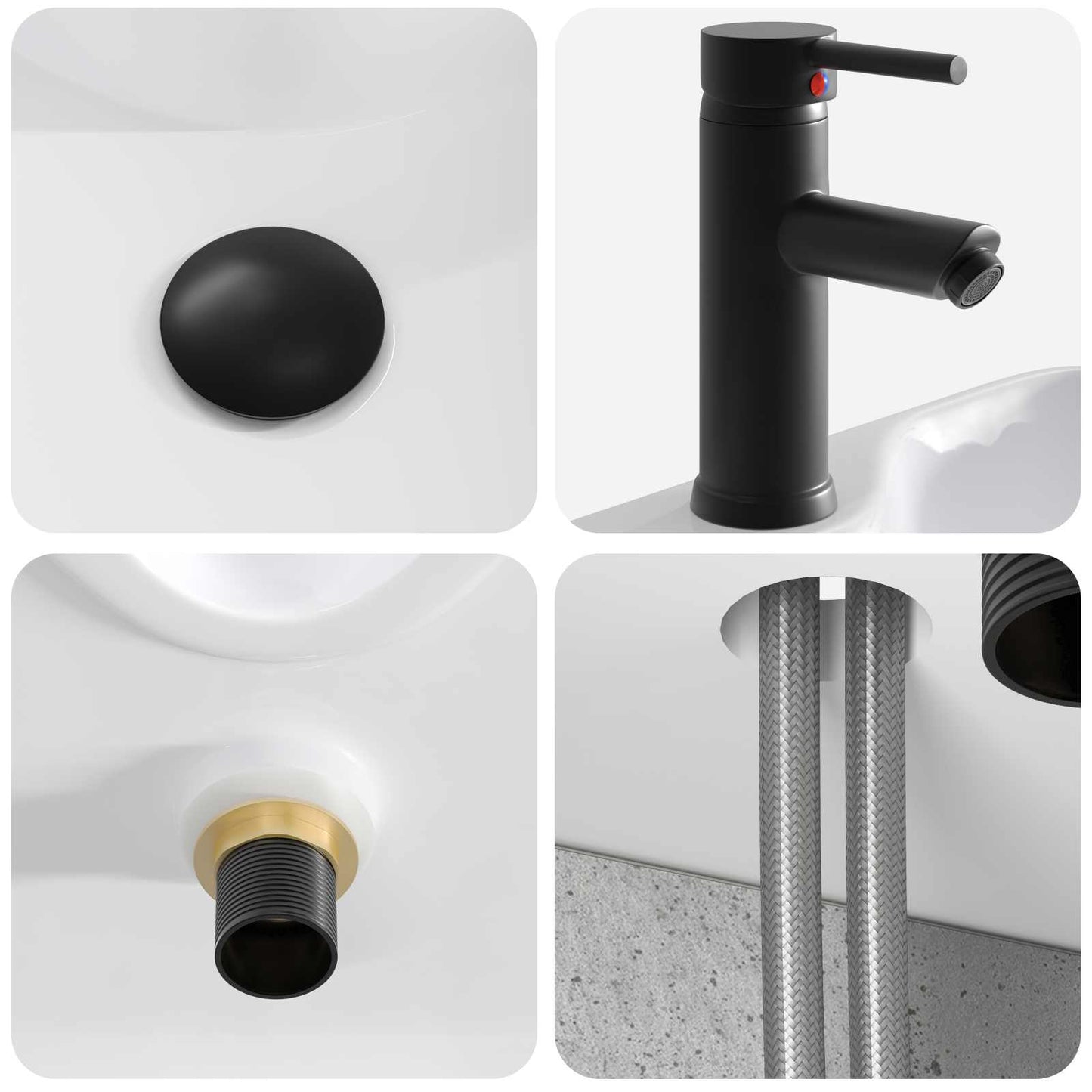 vidaXL Wall-mounted Sink Vanity Concrete Grey 39 x 41 x 62.5 cm