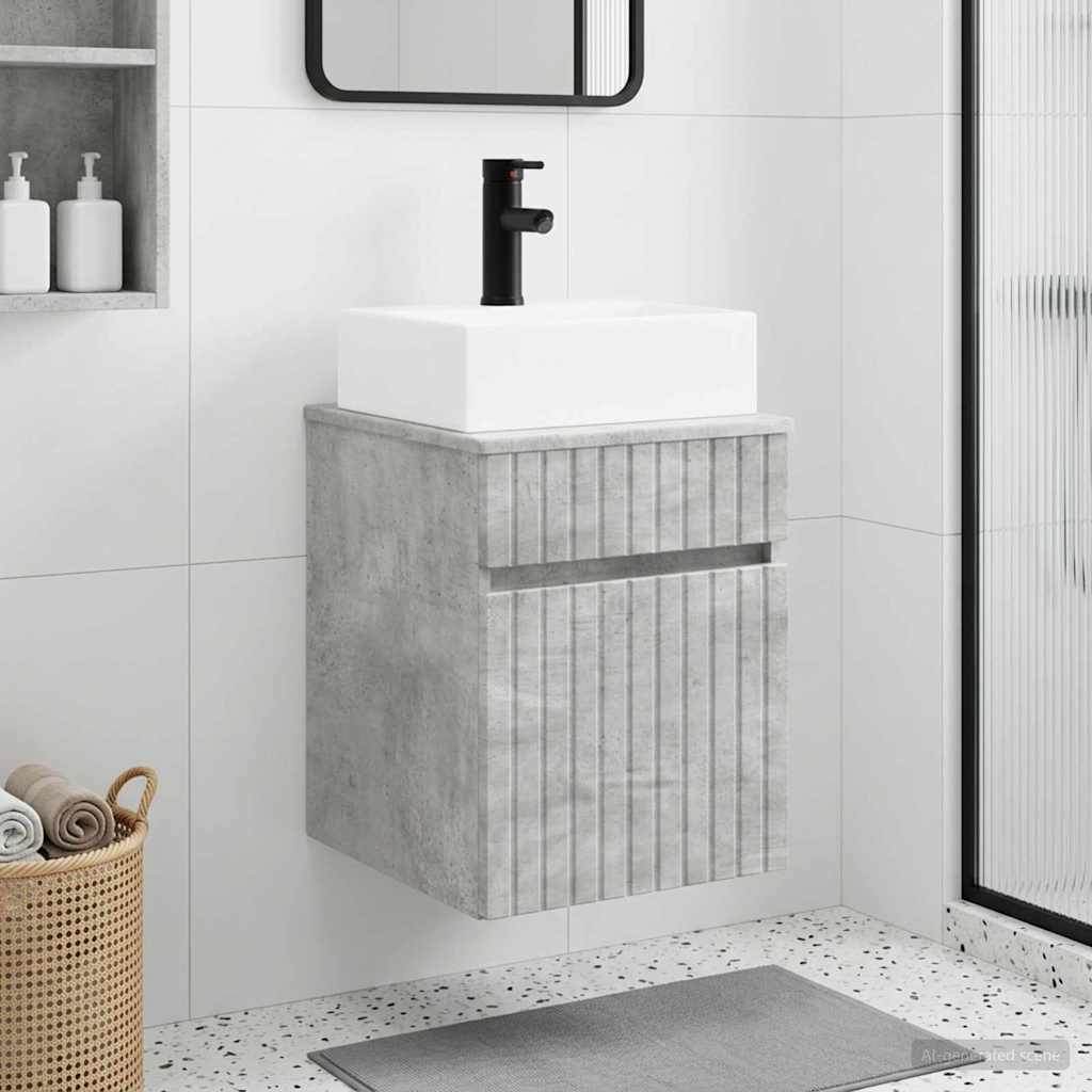 vidaXL Wall-mounted Sink Vanity Concrete Grey 39 x 41 x 62.5 cm