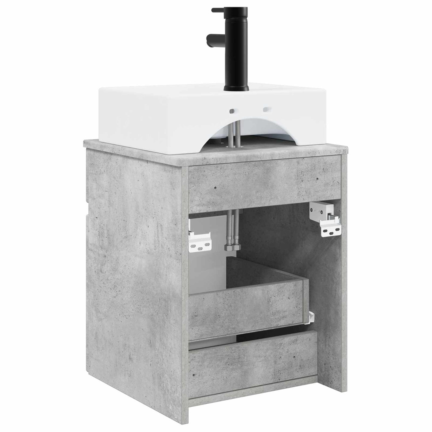 vidaXL Wall-mounted Sink Vanity Concrete Grey 39 x 41 x 62.5 cm
