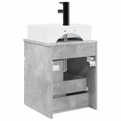 vidaXL Wall-mounted Sink Vanity Concrete Grey 39 x 41 x 62.5 cm