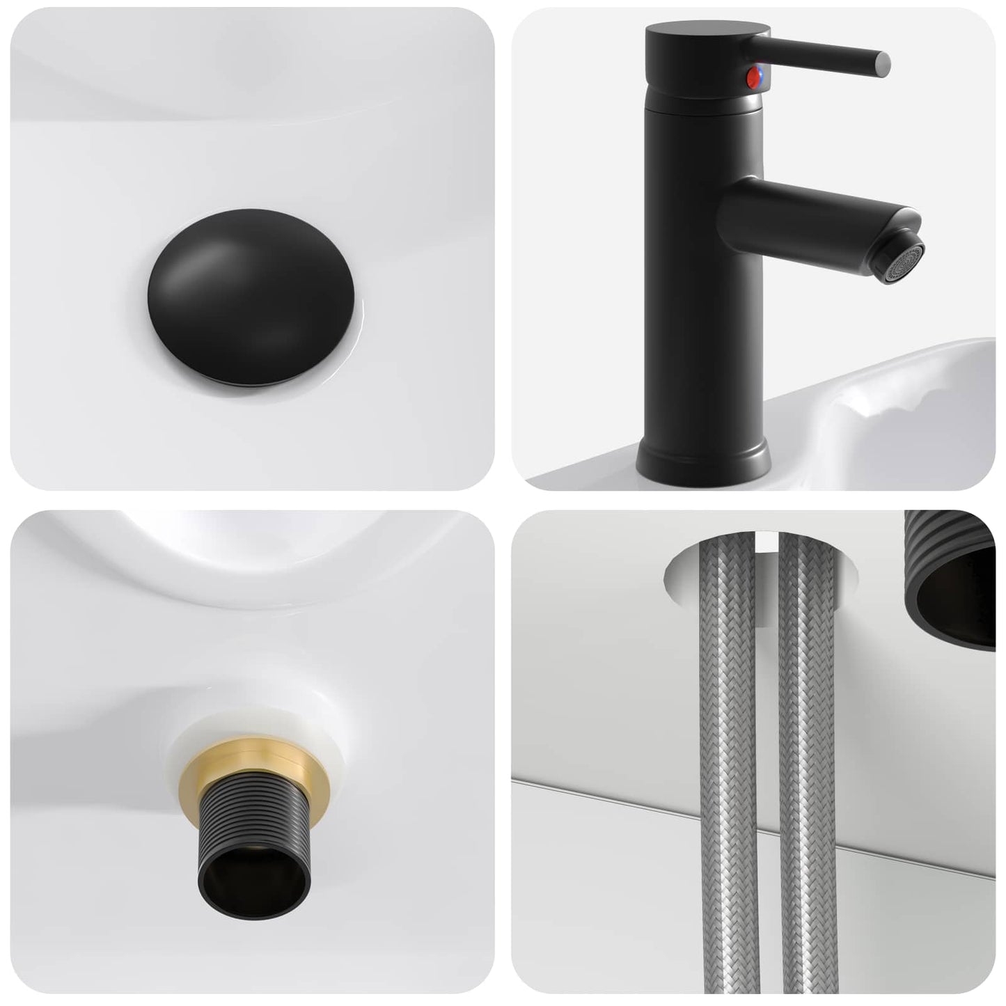 vidaXL Wall-mounted Sink Vanity High Gloss White 39 x 41 x 62.5 cm