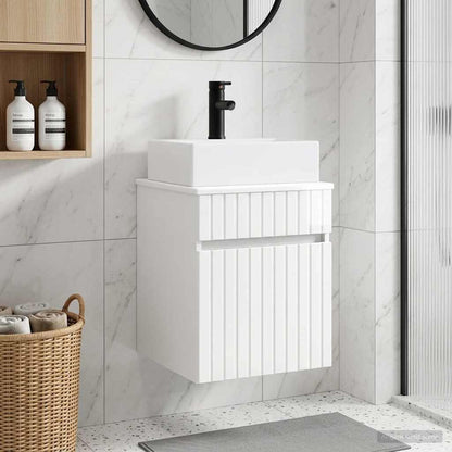vidaXL Wall-mounted Sink Vanity High Gloss White 39 x 41 x 62.5 cm
