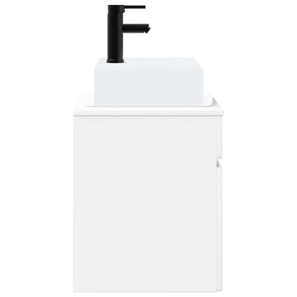 vidaXL Wall-mounted Sink Vanity High Gloss White 39 x 41 x 62.5 cm