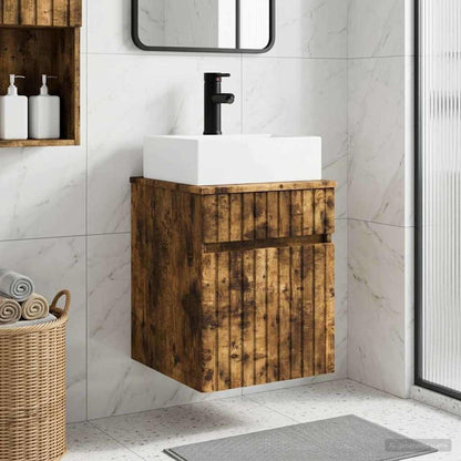 vidaXL Wall-mounted Sink Vanity Smoked Oak 39 x 41 x 62.5 cm